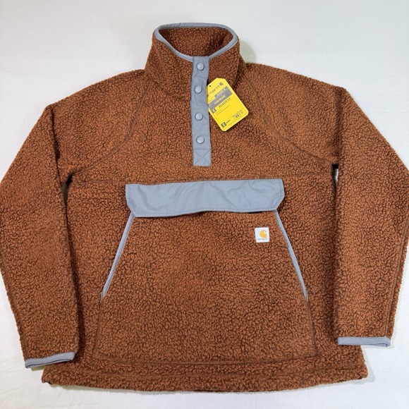 Carhartt Jackets & Blazers - Carhartt Sherpa Fleece 1/4 Snap Pullover Womens Medium Kangaroo Pocket Warm NWT
